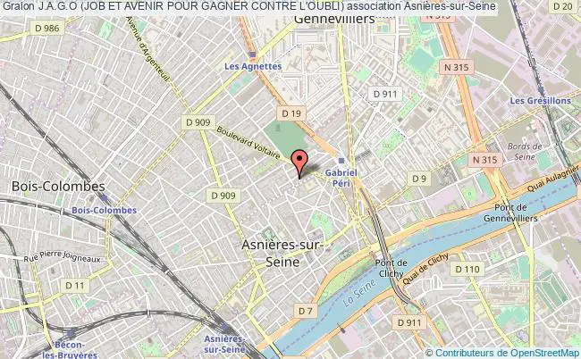 plan association J.a.g.o (job Et Avenir Pour Gagner Contre L'oubli) Asnières-sur-Seine