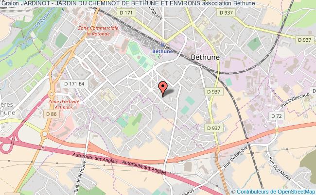 plan association Jardinot - Jardin Du Cheminot De Bethune Et Environs 