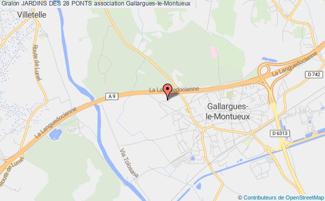 plan association Jardins Des 28 Ponts Gallargues-le-Montueux