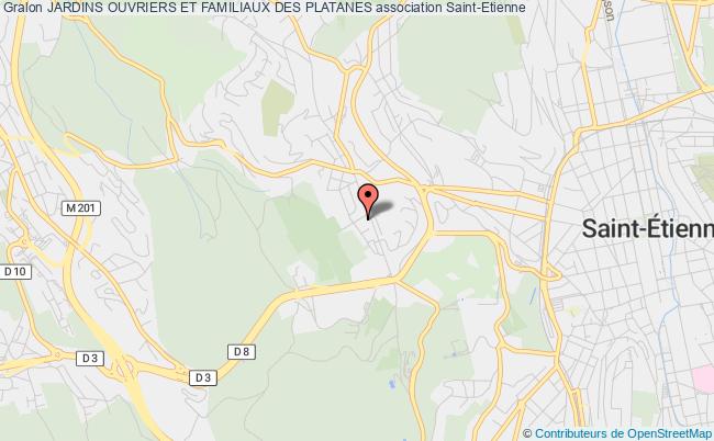 plan association Jardins Ouvriers Et Familiaux Des Platanes Saint-Étienne