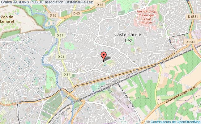 plan association Jardins Public Castelnau-le-Lez