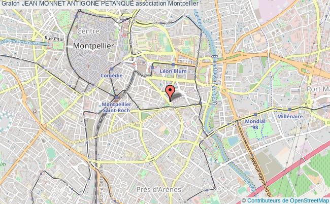 plan association Jean Monnet Antigone Petanque Montpellier
