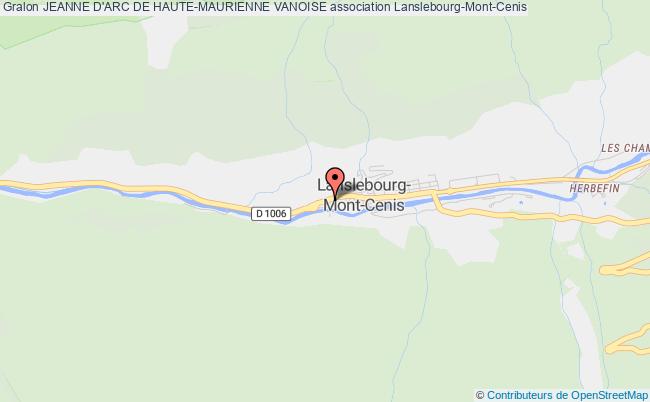 plan association Jeanne D'arc De Haute-maurienne Vanoise Lanslebourg-Mont-Cenis