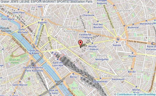 plan association Jem's (jeune Espoir Migrant Sports) Paris