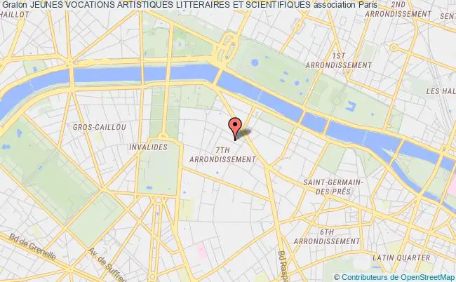 plan association Jeunes Vocations Artistiques Litteraires Et Scientifiques Paris