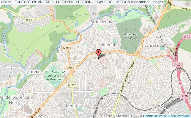 plan association Jeunesse OuvriÈre ChrÉtienne Section Locale De Limoges Limoges