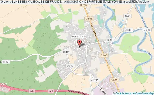 plan association Jeunesses Musicales De France - Association Departementale Yonne Appoigny