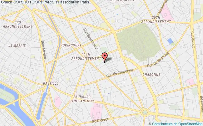 plan association Jka Shotokan Paris 11 PARIS