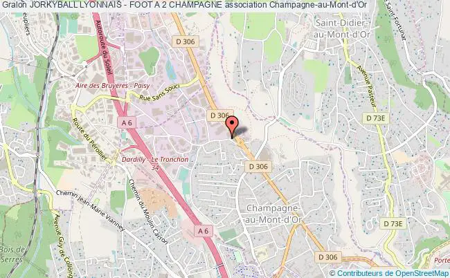 plan association Jorkyball Lyonnais - Foot A 2 Champagne Champagne-au-Mont-d'Or