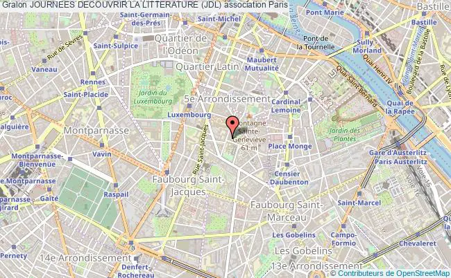 plan association Journees Decouvrir La Litterature (jdl) Paris 5e