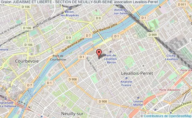 plan association JudaÏsme Et LibertÉ - Section De Neuilly-sur-seine Levallois-Perret