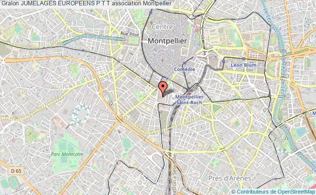 plan association Jumelages Europeens P T T Montpellier
