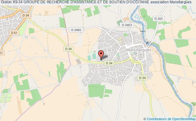 plan association K9-34 Groupe De Recherche D'assistance Et De Soutien D'occitanie Marsillargues