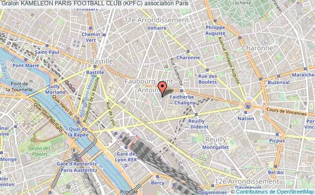 plan association Kameleon Paris Football Club (kpfc) PARIS 12