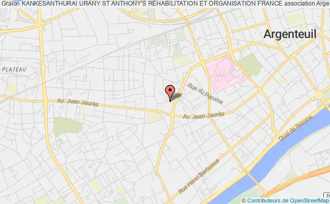 plan association Kankesanthurai Urany St Anthony's RÉhabilitation Et Organisation France Argenteuil