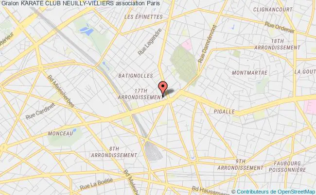 plan association Karate Club Neuilly-villiers Paris 17e