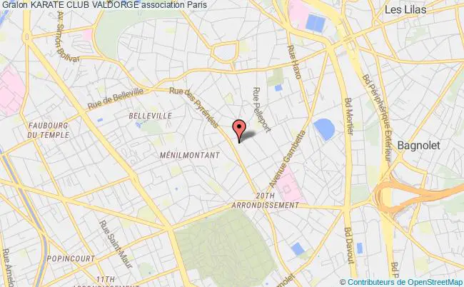 plan association Karate Club Valdorge Paris
