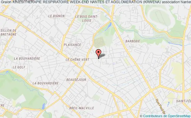 plan association Kinesitherapie Respiratoire Week-end Nantes Et Agglomeration (krwena) Nantes