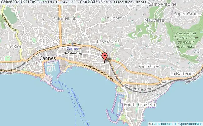 plan association Kiwanis Division Cote D'azur Est Monaco N° 959 Cannes