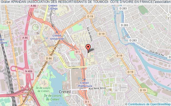plan association Kpandan (association Des Ressortissants De Toumodi- Cote D'ivoire En France) Créteil
