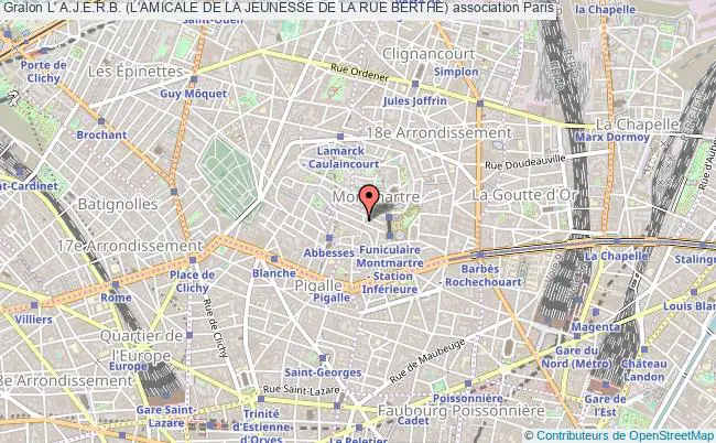 plan association L' A.j.e.r.b. (l'amicale De La Jeunesse De La Rue Berthe) PARIS