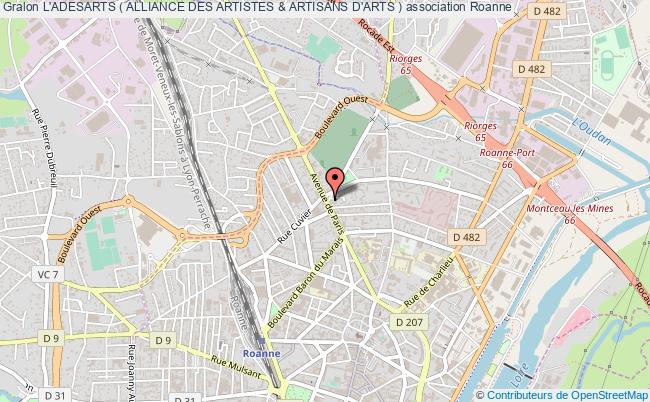 plan association L'adesarts ( Alliance Des Artistes & Artisans D'arts ) Roanne