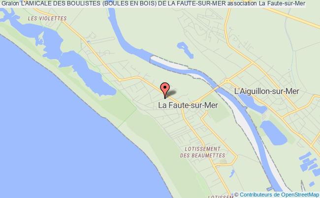 plan association L'amicale Des Boulistes (boules En Bois) De La Faute-sur-mer L'AIGUILLON LA PRESQU'ILE