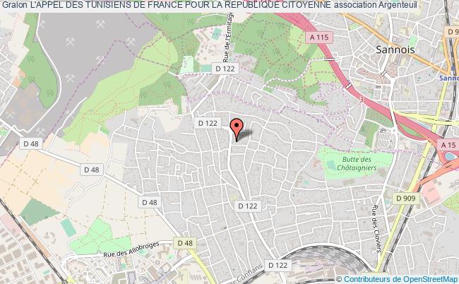 plan association L'appel Des Tunisiens De France Pour La Republique Citoyenne Argenteuil