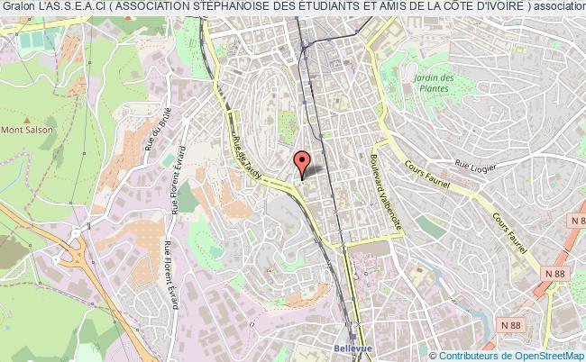 plan association L'as.s.e.a.ci ( Association StÉphanoise Des Étudiants Et Amis De La CÔte D'ivoire ) Saint-Étienne
