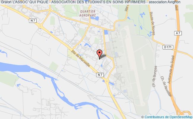 plan association L'assoc' Qui Pique - Association Des Etudiants En Soins Infirmiers - Avignon Cedex 9