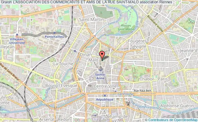 plan association L'association Des Commercants Et Amis De La Rue Saint-malo Rennes