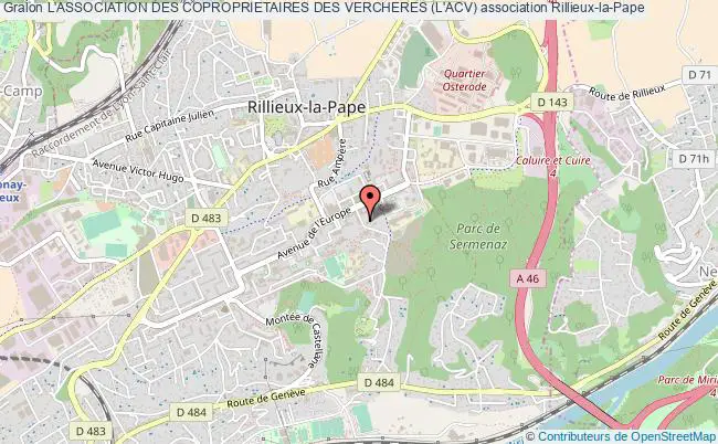 plan association L'association Des Coproprietaires Des Vercheres (l'acv) Rillieux-la-Pape