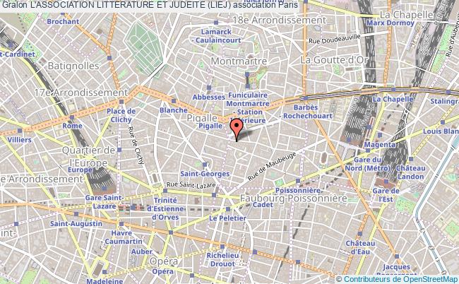 plan association L'association Litterature Et Judeite (liej) PARIS