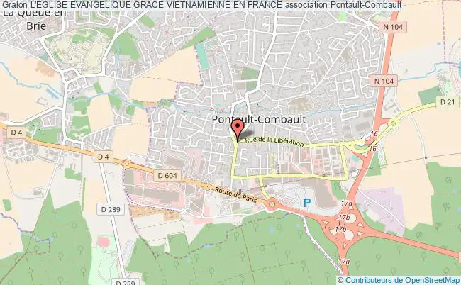 plan association L'eglise Evangelique Grace Vietnamienne En France Pontault-Combault
