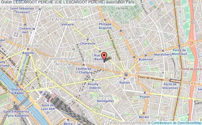 plan association L'escargot Perche (cie L'escargot Perche) Paris 11e