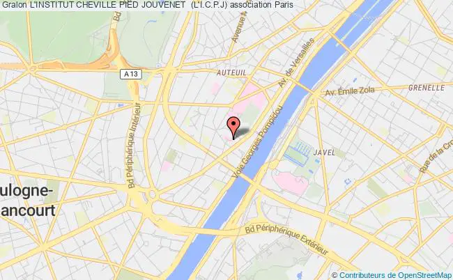 plan association L'institut Cheville Pied Jouvenet  (l'i.c.p.j) PARIS