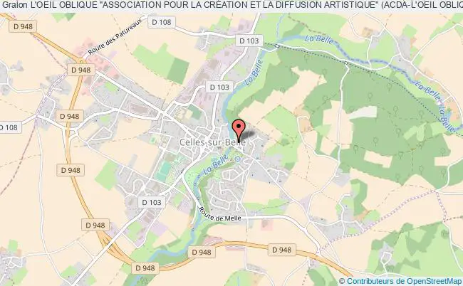 plan association L'oeil Oblique "association Pour La CrÉation Et La Diffusion Artistique" (acda-l'oeil Oblique) Celles-sur-Belle