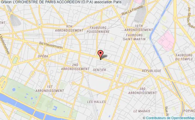 plan association L'orchestre De Paris Accordeon (o.p.a) Paris 2e