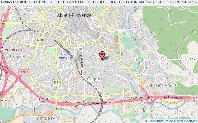 plan association L'union GÉnÉrale Des Étudiants De Palestine - Sous-section Aix-marseille  (gups Aix-marseille) Aix-en-Provence