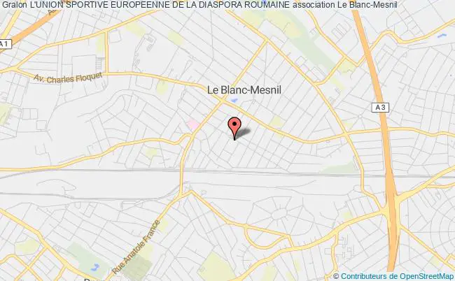 plan association L'union Sportive Europeenne De La Diaspora Roumaine Le    Blanc-Mesnil