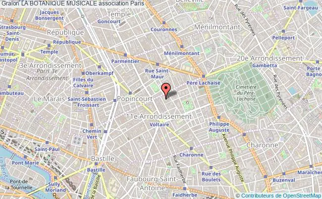 plan association La Botanique Musicale Paris 11e