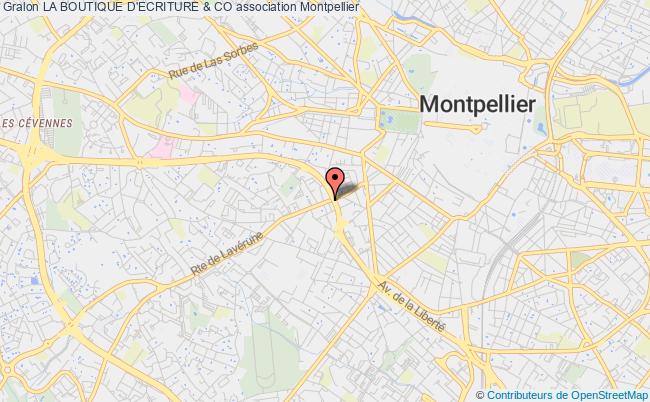 plan association La Boutique D'ecriture & Co Montpellier