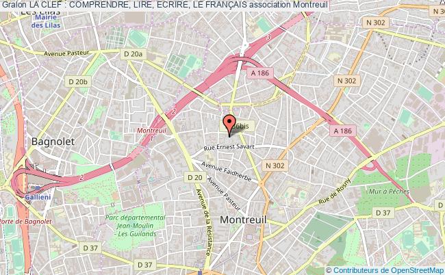 plan association La Clef : Comprendre, Lire, Ecrire, Le FranÇais Montreuil