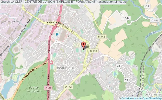 plan association La Clef (centre De Liaison "emplois Et Formations") Limoges