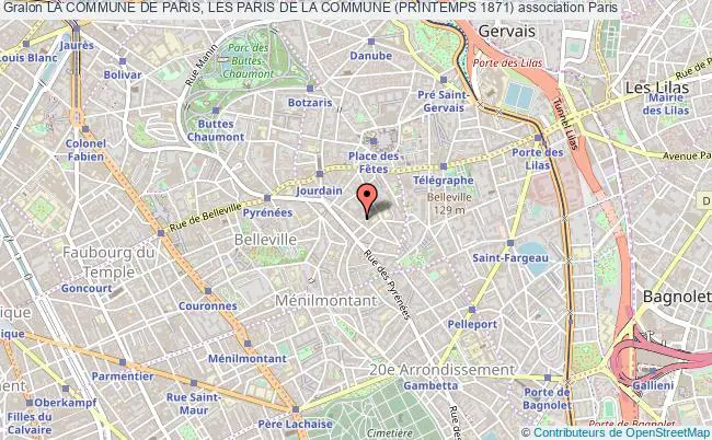 plan association La Commune De Paris, Les Paris De La Commune (printemps 1871) Paris