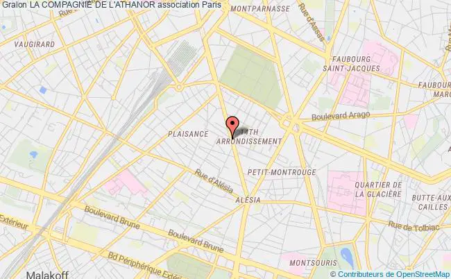 plan association La Compagnie De L'athanor Paris 14e