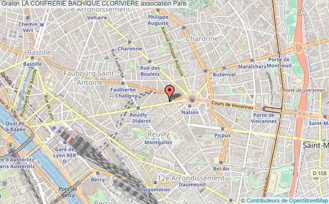 plan association La Confrerie Bachique Cloriviere Paris 12e