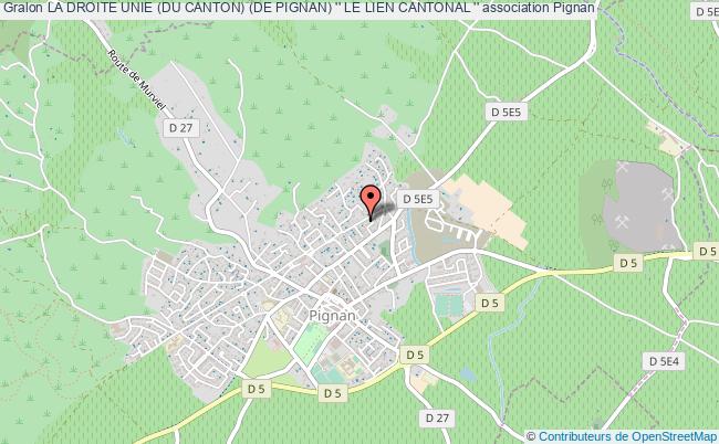 plan association La Droite Unie (du Canton) (de Pignan) '' Le Lien Cantonal '' Pignan