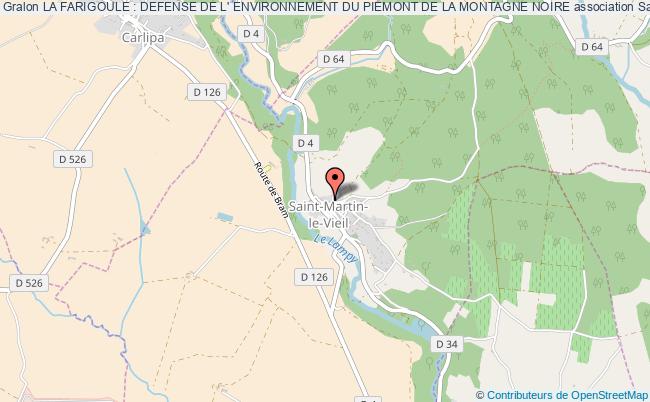 plan association La Farigoule : Defense De L' Environnement Du Piemont De La Montagne Noire Saint-Martin-le-Vieil