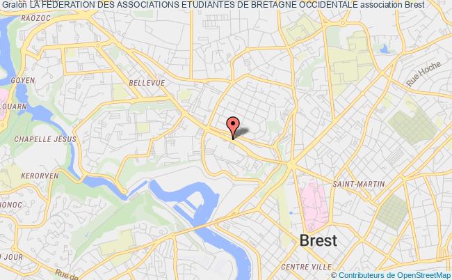 plan association La Federation Des Associations Etudiantes De Bretagne Occidentale Brest cedex 3